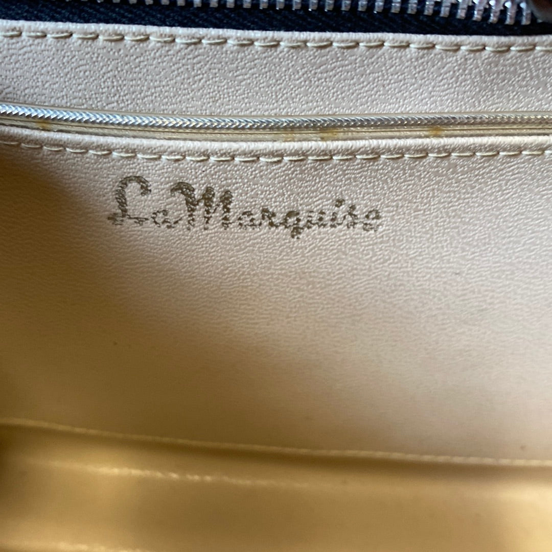 Petit sac La Marquise noir en cuir vernis