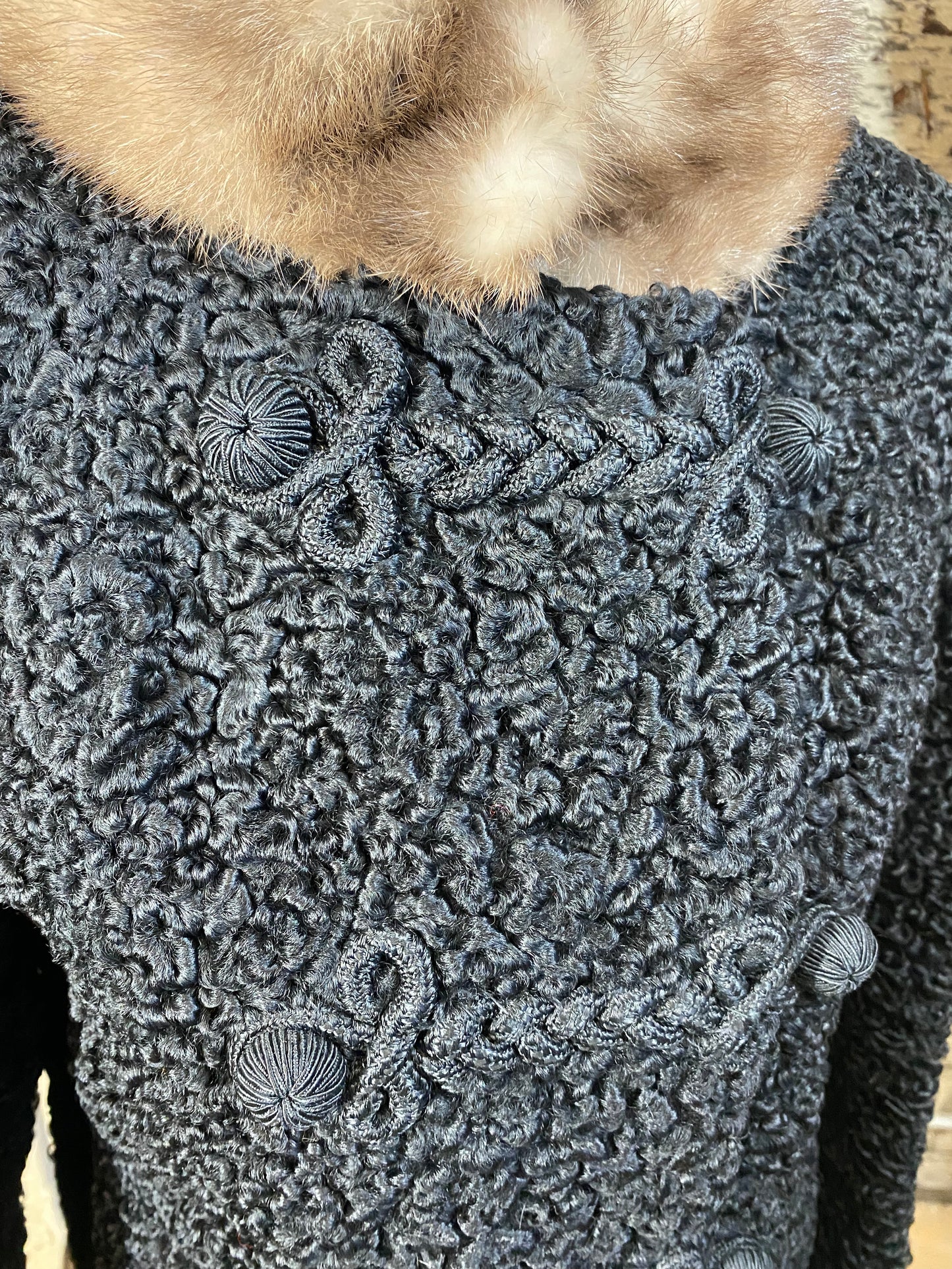 Manteau Astrakan et vison