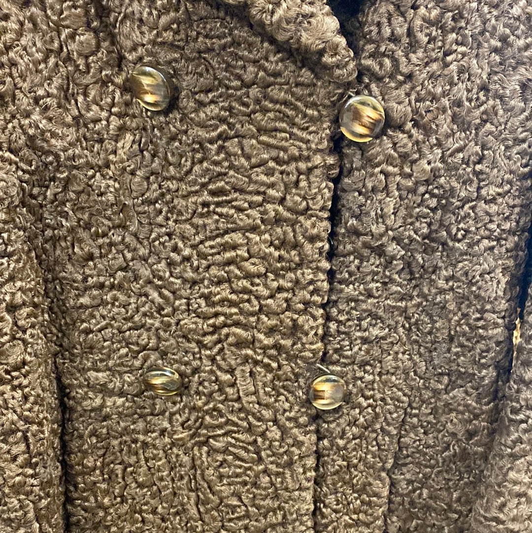 Manteau astrakan brun