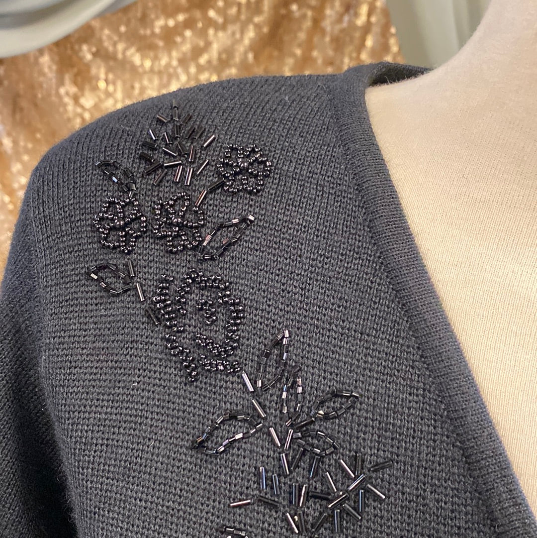 Cardigan brodé noir