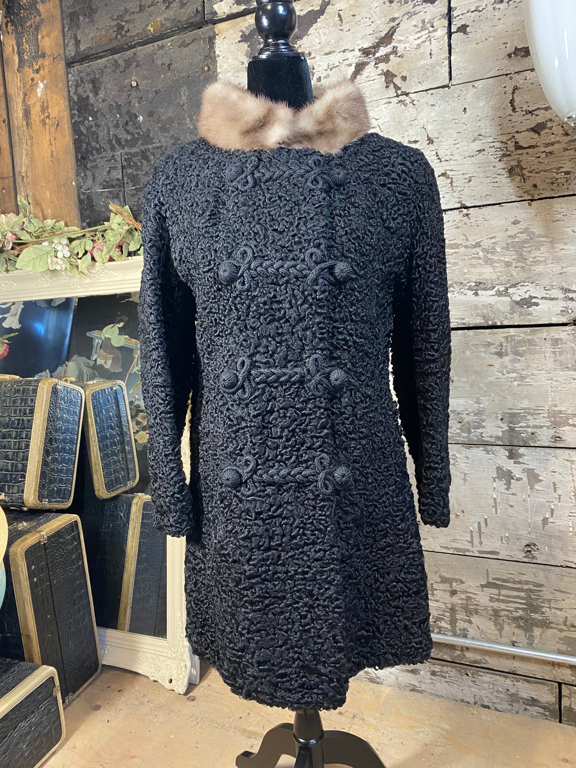 Manteau Astrakan et vison