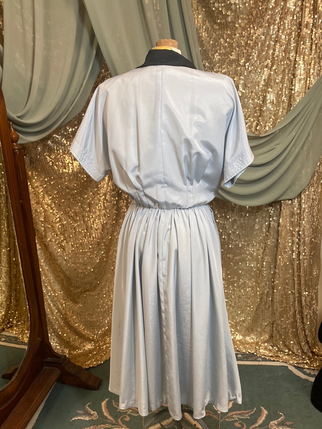 Robe bleu perle 1940/1950